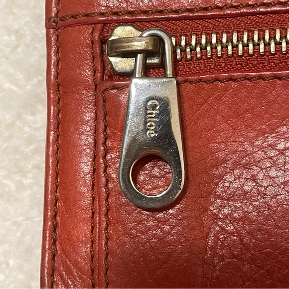 Authentic Chloe Leather Bow Wallet Persimmon (Orange-Red) - Picture 10 of 13